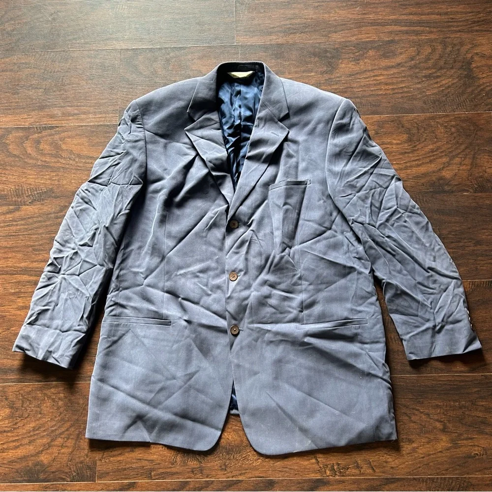 [Joseph & Feiss] Blue Silk Suit Jacket